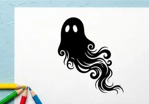 Stilisierte Halloween-Geist-Illustration für gruselige Designprojekte