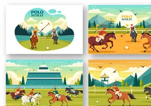 9 Polo Horse Sports Illustration