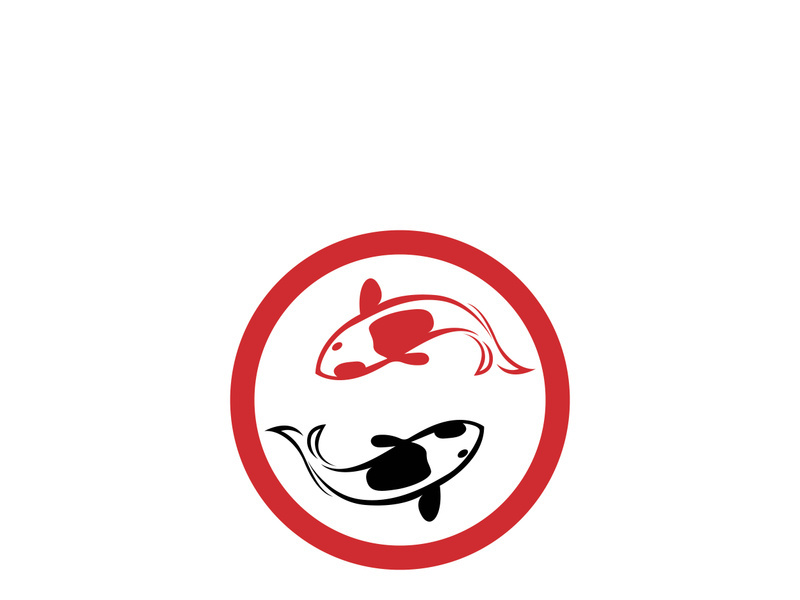 Koi fish logo template. Creative vector symbol