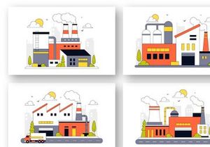 10 Factory Vector Illustration