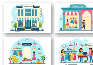 12 Clothing Store Illustration