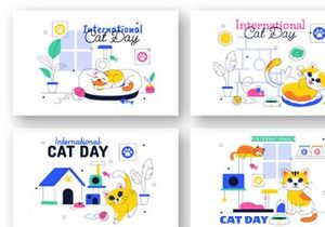 10 International Cat Day Illustration