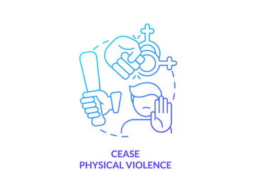 Cease physical violence blue gradient concept icon preview picture