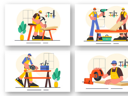 9 Carpentry Workshop Illustration