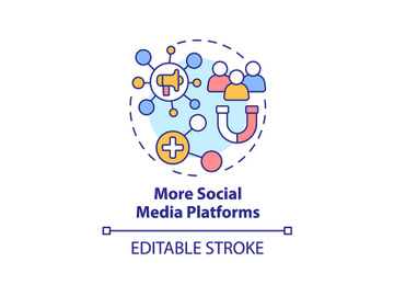 More social media platforms concept icon preview picture