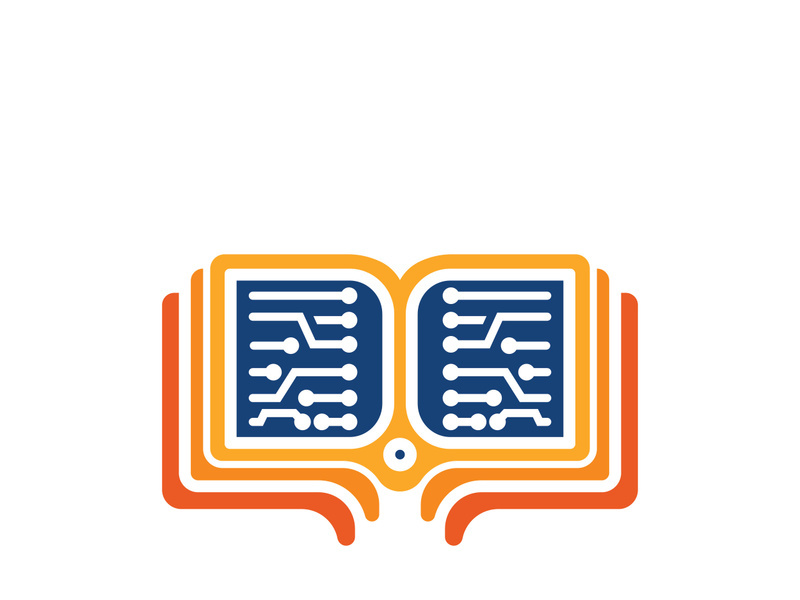 Digital book logo technology vector icon design