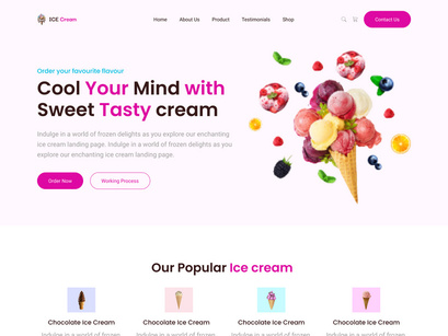 Ice Cream Landing Page Concept