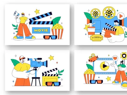 10 Movie Vector Illustration