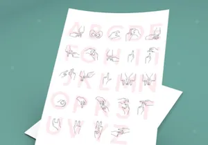 Hand Alphabet Icon Set