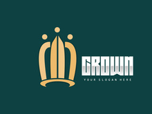 Crown Logo, King And Queen Icon Design