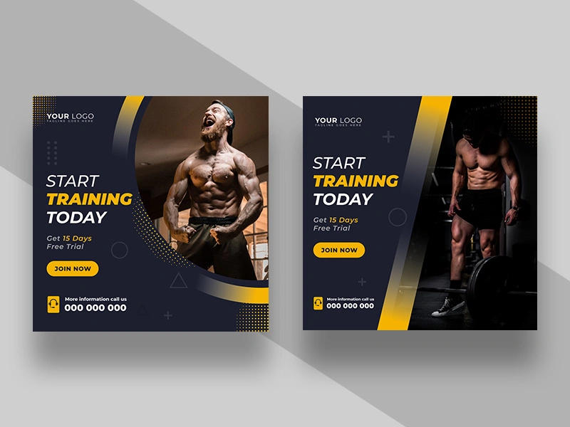 Fitness Gym Social Media Post Template Ver-1