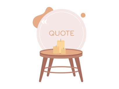 Hygge style quote textbox with flat characters set