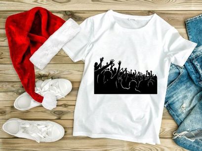 A large crowd of people with their hands raised in the air in celebration or protest