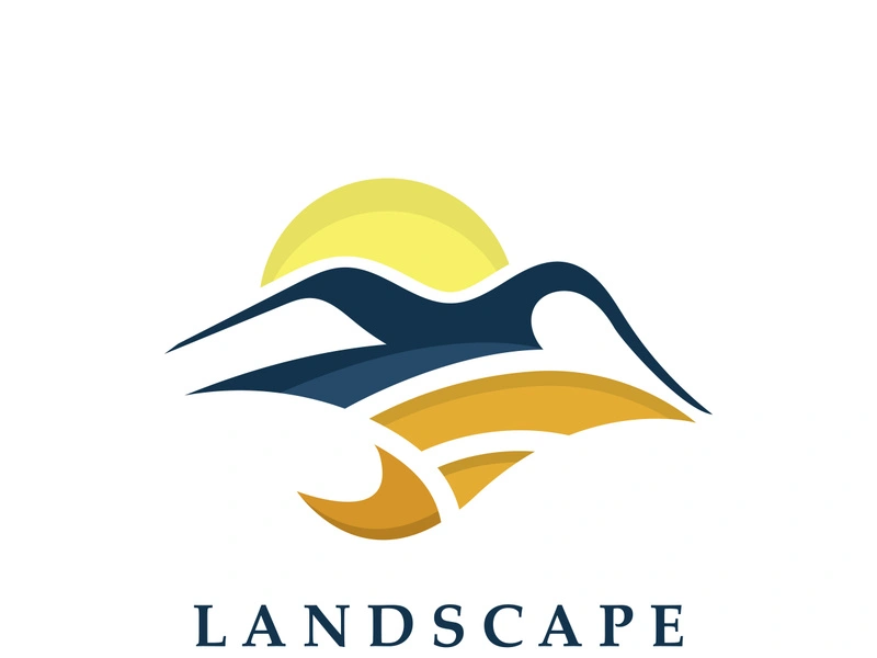 Mountain Nature Landscape Logo design Template Illustration