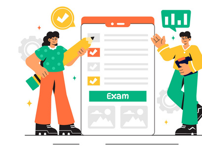 10 Educational Exam Illustration