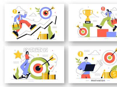 8 Business Success and Motivation Illustration