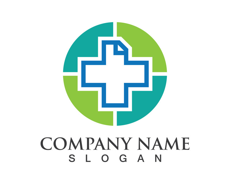 Medical health icon digital logo design vector illustration