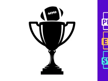 Championship trophy with football and helmet on top preview picture