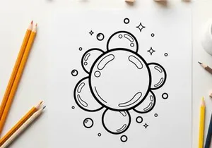 Cute cartoon microbe germs set vector illustration