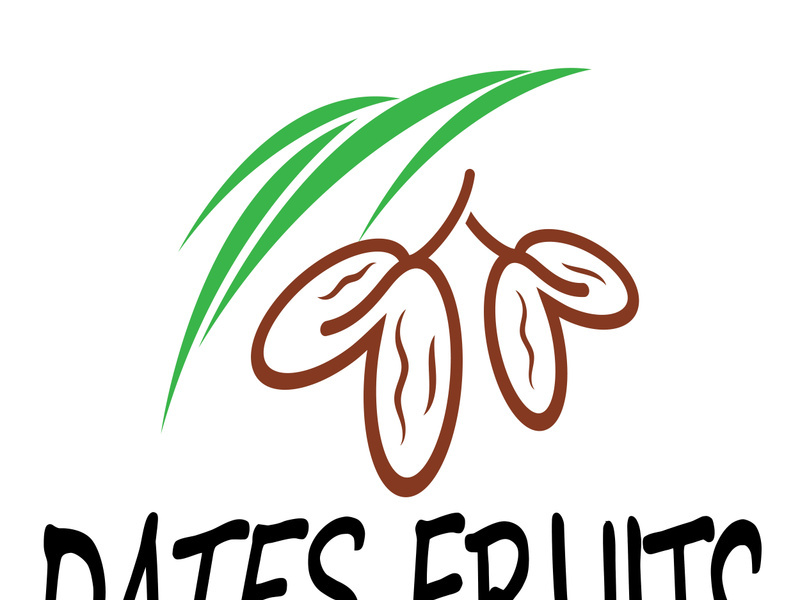 Date palm fruit plant logo design with leaves,seeds and date palm tree isolated background exotic organic plant.