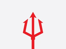 Red Trident logo icon design template
