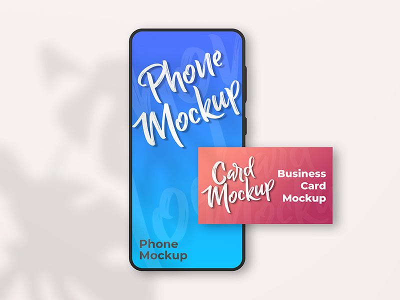 Creative smartphone with business card mockup