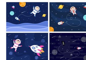 20 Cute Astronaut In Space Background Illustration