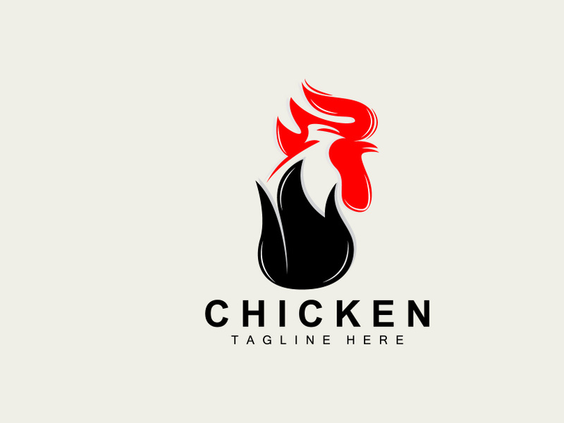 Grilled Chicken Barbecue Logo Design,Chicken Head Vector, Company Brand