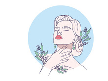 Line Art Flower Drawing Women