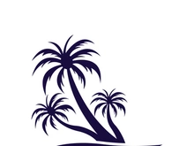 Palm tree summer logo template vector illustration