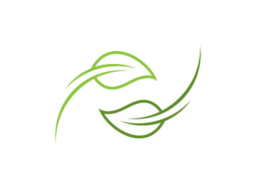 Green leaf  nature element vector logo design preview picture