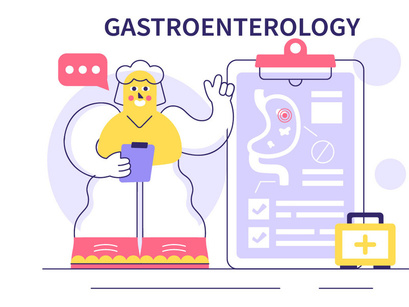 10 Stomach Health Gastroenterology Illustration