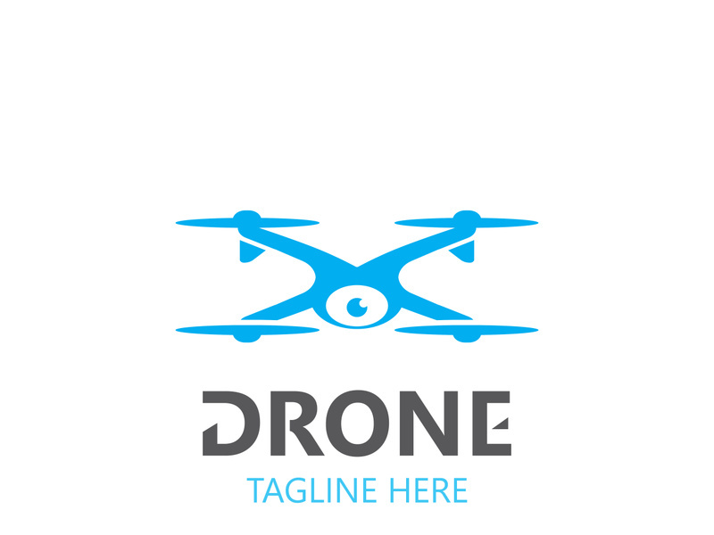 Drone aerial with camera vector template icon. logo photography drone vector. quadcopter flat style illustration