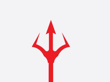 Red Trident logo icon design template preview picture
