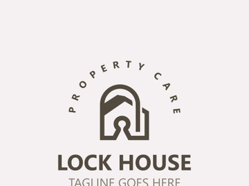Lock House secure logo design, smart key home vector concept template preview picture