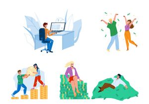 Finance money characters