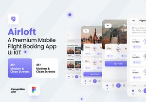 Airsoft - A Premium Flights Booking Mobile App UI Kit