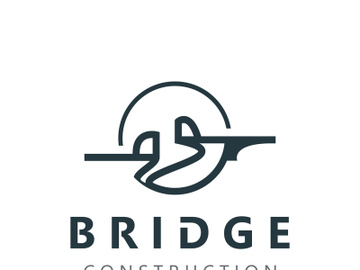Minimalist Bridge logo suitable for building and construction workers vector design preview picture