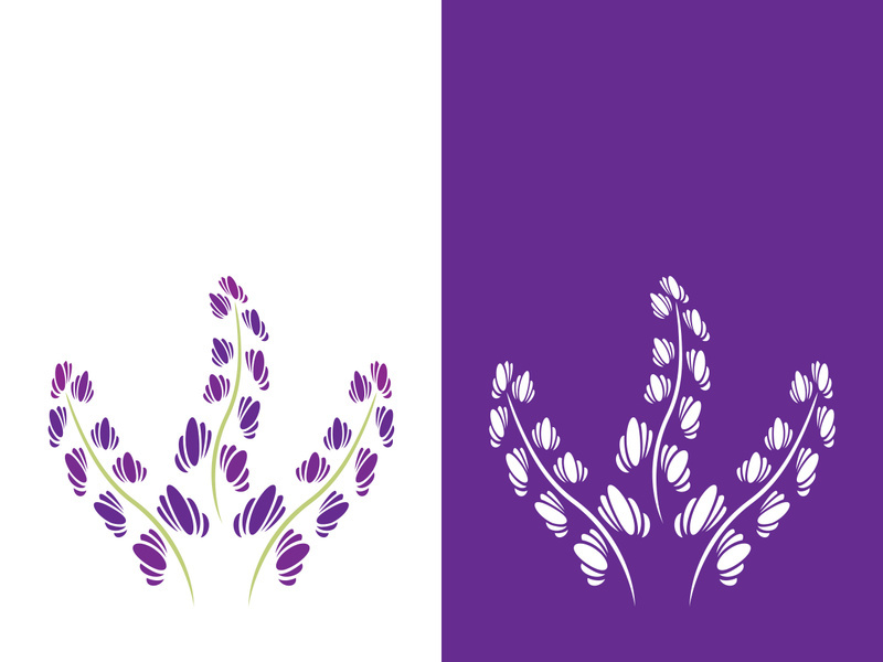 Fresh lavender flower logo vector flat design