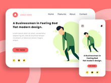 A businessman in Feeling Bad illustration concept.