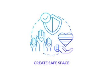 Create safe space blue gradient concept icon preview picture