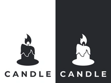 Simple burning luxury candlelight logo design with isolated background.Template for business, sign, company.
