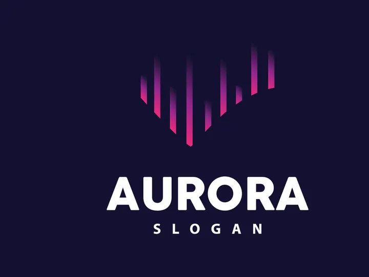 Aurora Logo, Light Wave Vector, Nature Landscape Design