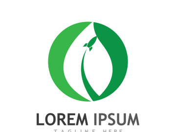 Natural green leaf logo design. preview picture
