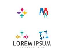 Creative people community group logo design.