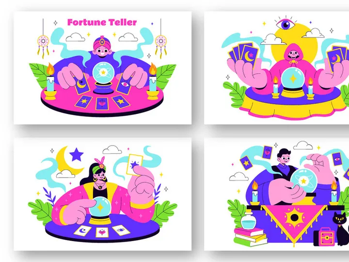 10 Fortune Teller Tarot Illustration