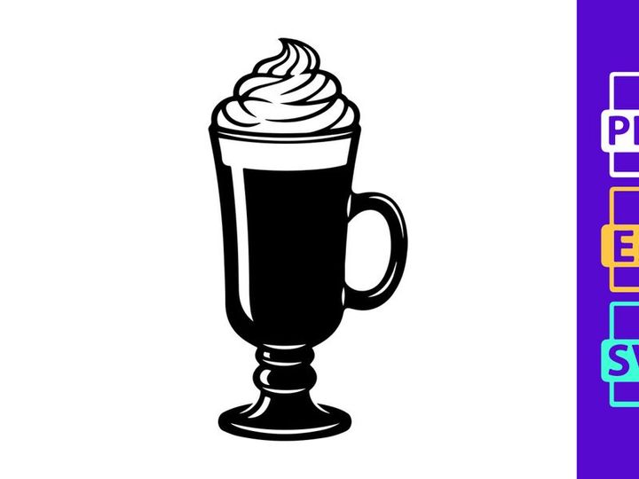 Hot chocolate coffee cup whipped cream steaming mug illustration