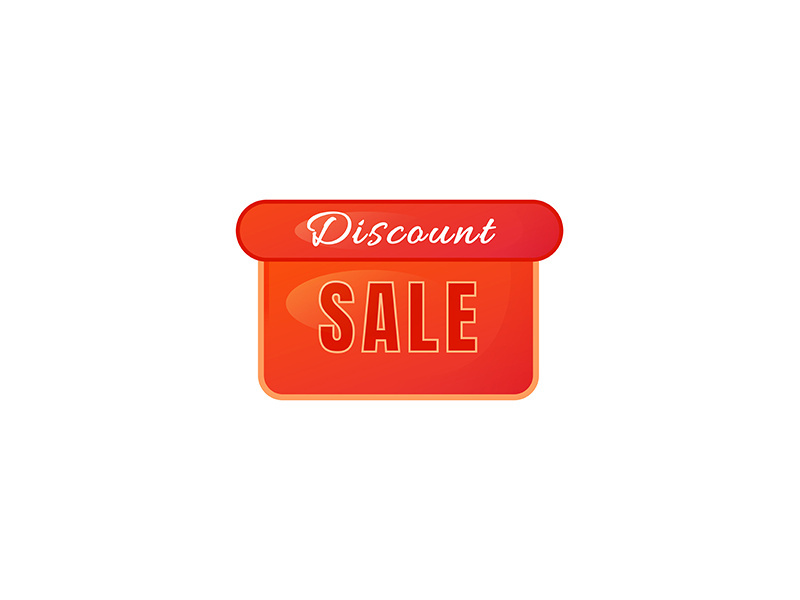 Discount sale red vector board sign illustration