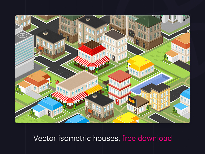 Vector isometric houses