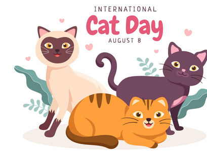 15 International Cat Day Illustration